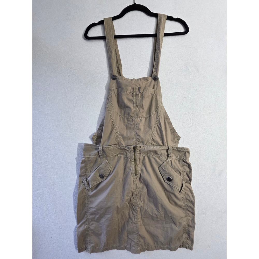 Max&Co Jeans & Basics Women Khaki Cotton Convertible Pinafore Skirt/overall Sz10